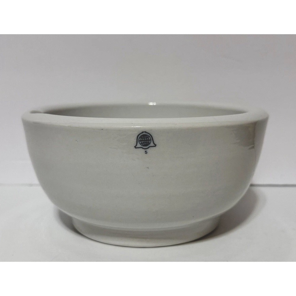 KG Diamond Logo Apothecary Mortar #5 Small Ceramic Pharmacy Bowl 7" Antique